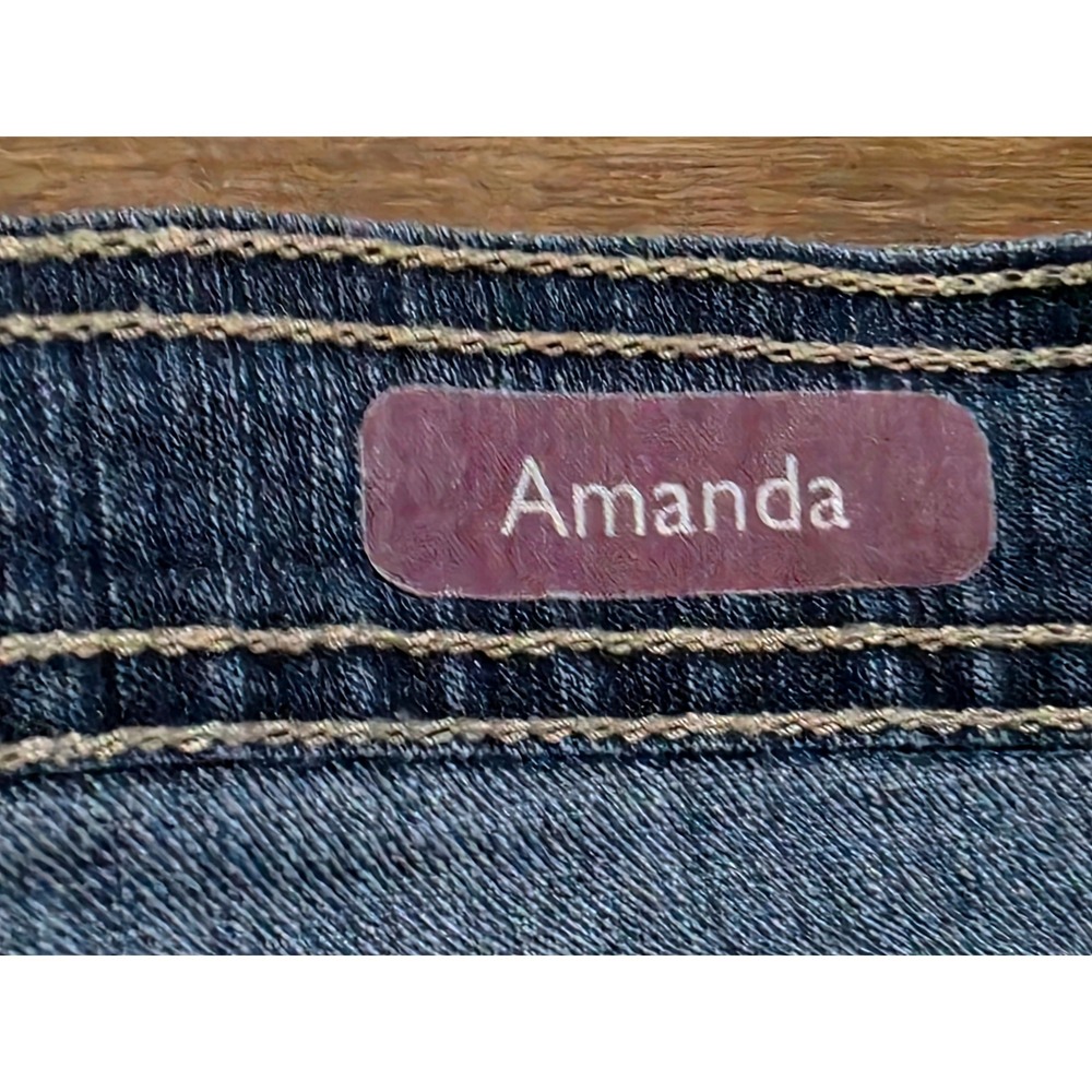 Gloria Vanderbilt Amanda High Rise Straight Leg Blue Denim Jeans Womens Size 16 - Picture 9 of 10